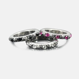 Fleuree Cross Stainless Steel CZ Stone Ring