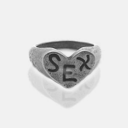 Retro SEX Heart Sterling Silver Ring