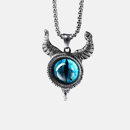 Horn and Devil's Eye Stainless Steel Pendant