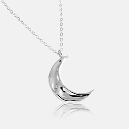 Minimalist Bumpy Moon Sterling Silver Necklace