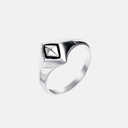 Simple Geometric Rhombus Stainless Steel Ring