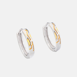 Simple Gilt Colored Sterling Silver Earrings