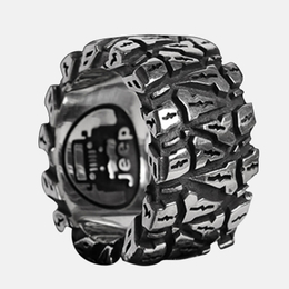Tire Sterling Silver Men's Ring