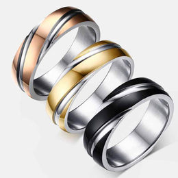 Minimalist Twisted Double Fluted Stainless Steel Ring