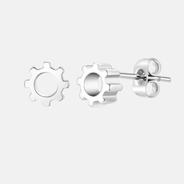 Simple Mechanical Gear Stainless Steel Stud Earrings