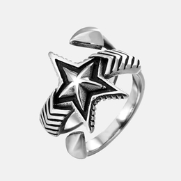 Retro Star Stainless Steel Ring