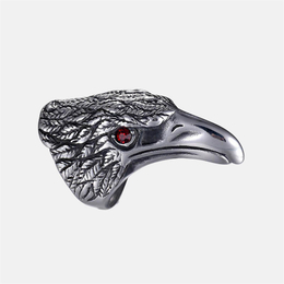 Punk Eagle Head Stainless Steel Ring