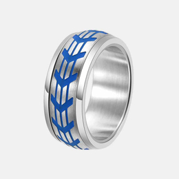 Simple Locomotive Tire Luminous Stainless Steel Spinner Ring
