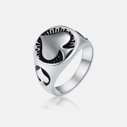 Bague en acier inoxydable Poker Spade
