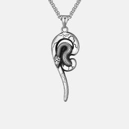 Hip Hop Snake-Shaped Stainless Steel Pendant