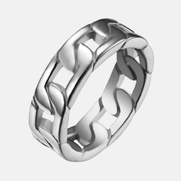 Simple Cuban chain stainless steel men's ring