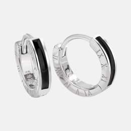 Geometric Roman Numerals Sterling Silver Earrings