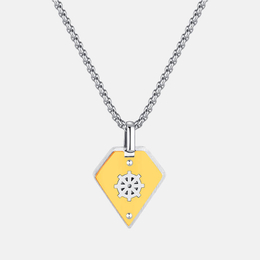 Geometric Rudder Pattern Stainless Steel Necklace