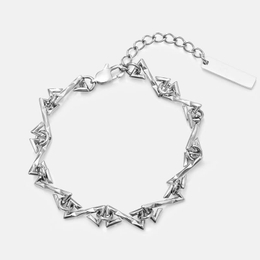 Punk Z-Shaped Stainless Steel Bracelet