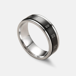 Lucky Roman Number Stainless Steel Spinner Ring