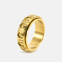 Vintage Eighteen Arhats Stainless Steel Rotating Ring