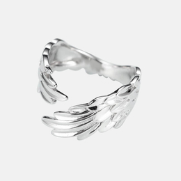 Offener Ring aus Sterlingsilber mit Federflügeln