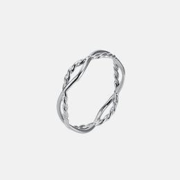 Simple Double-Strand Braided Stainless Steel Ring