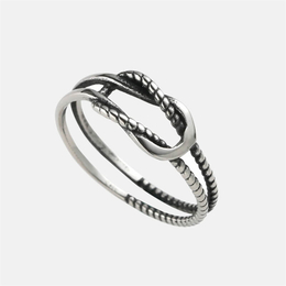 Twist Rope Knot Stainless Steel Ring