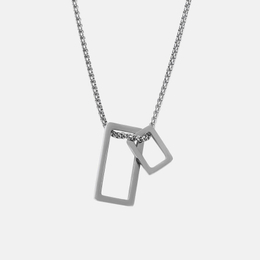 Simple Geometric Rectangle Stainless Steel Pendant