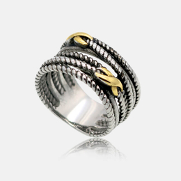 Vintage Multi-Layered Twist Stainless Steel Ring