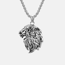 Vintage Lion Head Stainless Steel Pendant