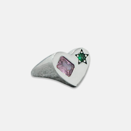Heart Zircon Sterling Silver Open Rings