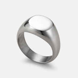 Smooth Round Stainless Steel Men's Ring