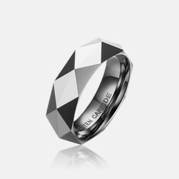 Minimalist Geometric Pattern Stainless Steel Ring