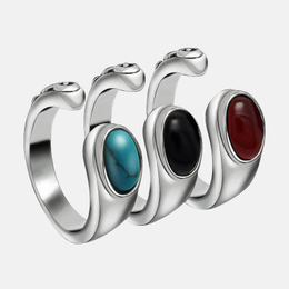 Vintage Gemstone Stainless Steel Ring