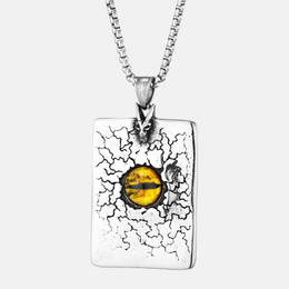 Vintage Devil's Eye Cracked Stainless Steel Pendant