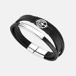 Tree of Life Multi-Layered Stainless Steel Braided Bracelet