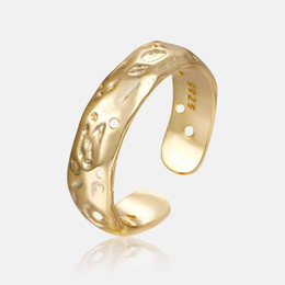 Irregular Textured Sterling Silver Wide Face Ring