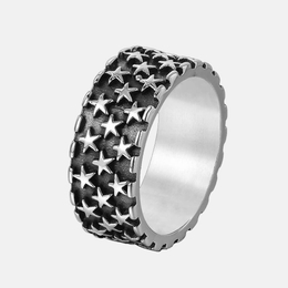 Starry Sky Serrated Stainless Steel ring