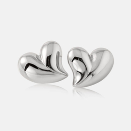 Minimalist Heart Stainless Steel Earrings Necklace