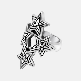 Four Pentagram Stainless Steel Ring