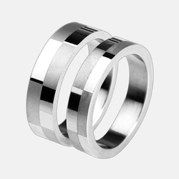Simple Stainless Steel Couple Ring