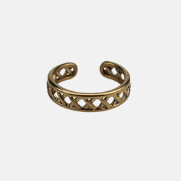 Woven Fence Stainless Steel Ring