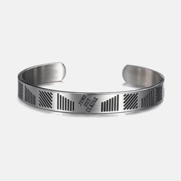 Retro Stripe Jump Out Clause Stainless Steel Bracelet