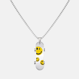 Smiley Skateboard Stainless Steel Pendant