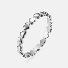Minimalist Heart Shape Stainless Steel Couple Ring