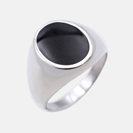 Minimalist Oval Epoxy Stainless Steel Ring