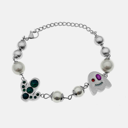 Simple Cactus Ghost Pearl Stainless Steel Bracelet