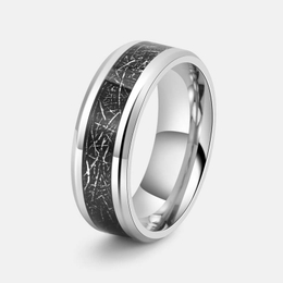 Meteorite Style Stainless Steel Ring