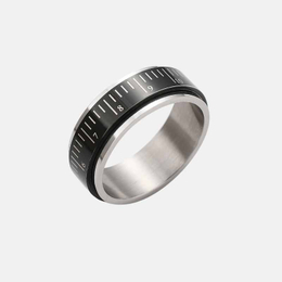 Simple Ruler Scale Design Stainless Steel Spinner Ring