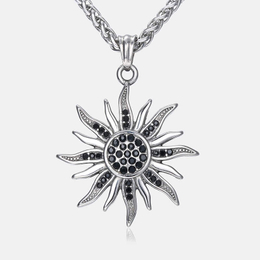 Retro Sunflower Stainless Steel Pendant
