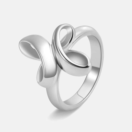 Exaggerated Cross Knot Stainless Steel Ring