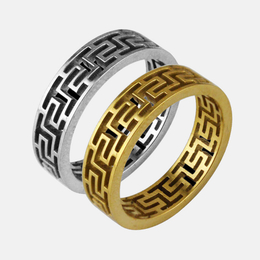 Vintage Hollow Pattern Stainless Steel Ring