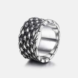 Woven Interwoven Men's Stainless Steel Ring