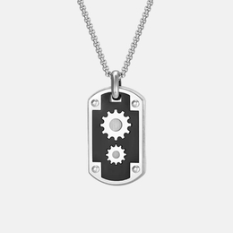 Simple Gear Blade Stainless Steel Pendant